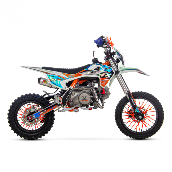 Motocicleta Enduro/Cross Asix XB27, 110cc, 4T, roti 14"/12", far, pornire electromotor, semi-automat, culoare portocaliu/albastru [2]