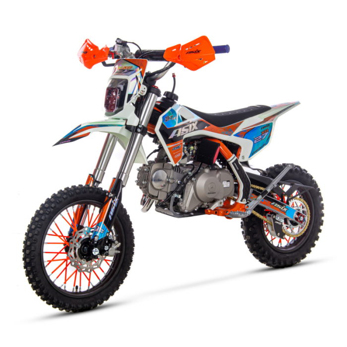 Motocicleta Enduro/Cross Asix XB27, 110cc, 4T, roti 14"/12", far, pornire electromotor, semi-automat, culoare portocaliu/albastru [4]