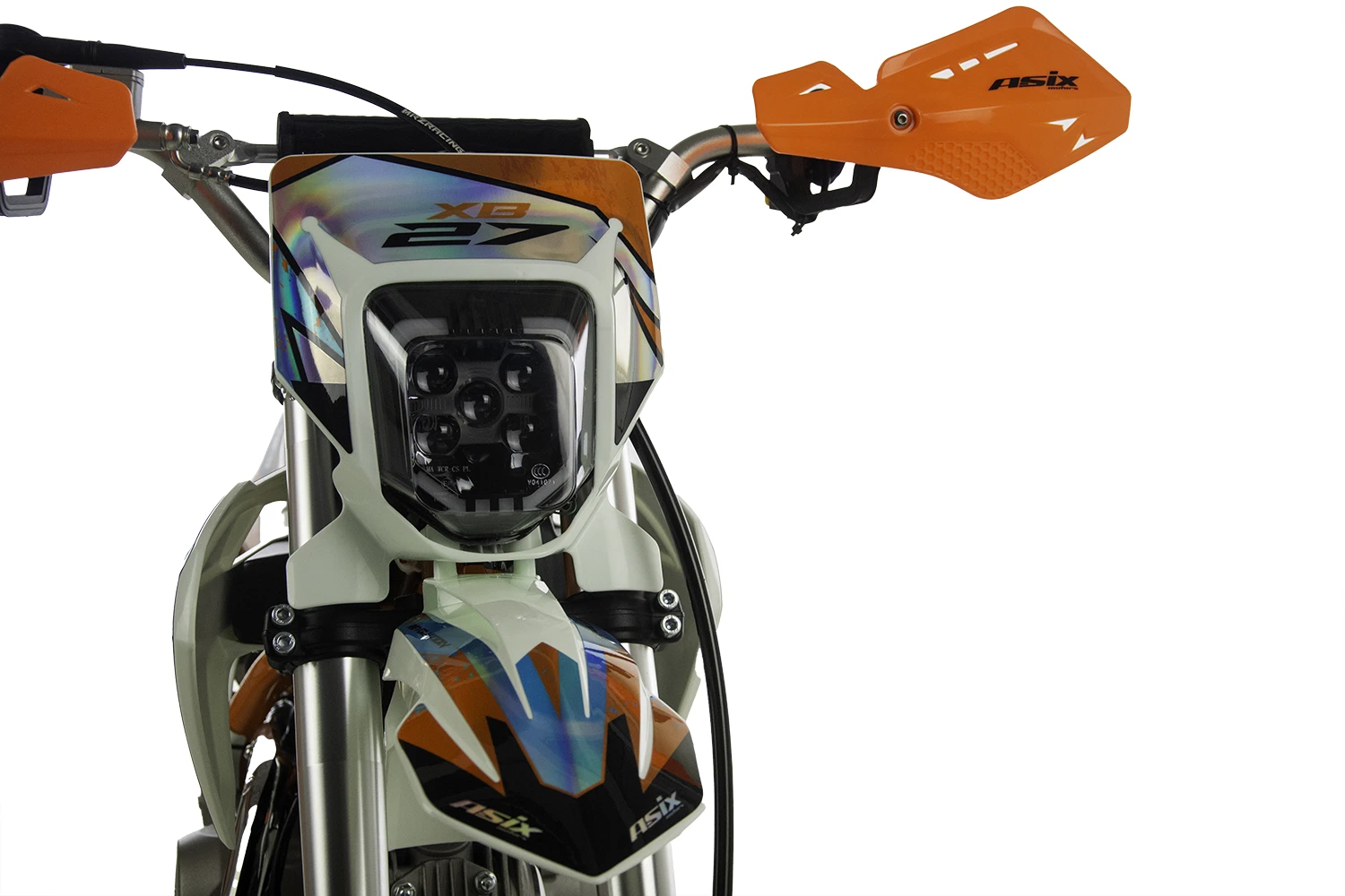 Motocicleta Enduro/Cross Asix XB27 A2, 125cc, 4T, roti 14"/12", far, pornire electromotor, culoare portocaliu/albastru [16]