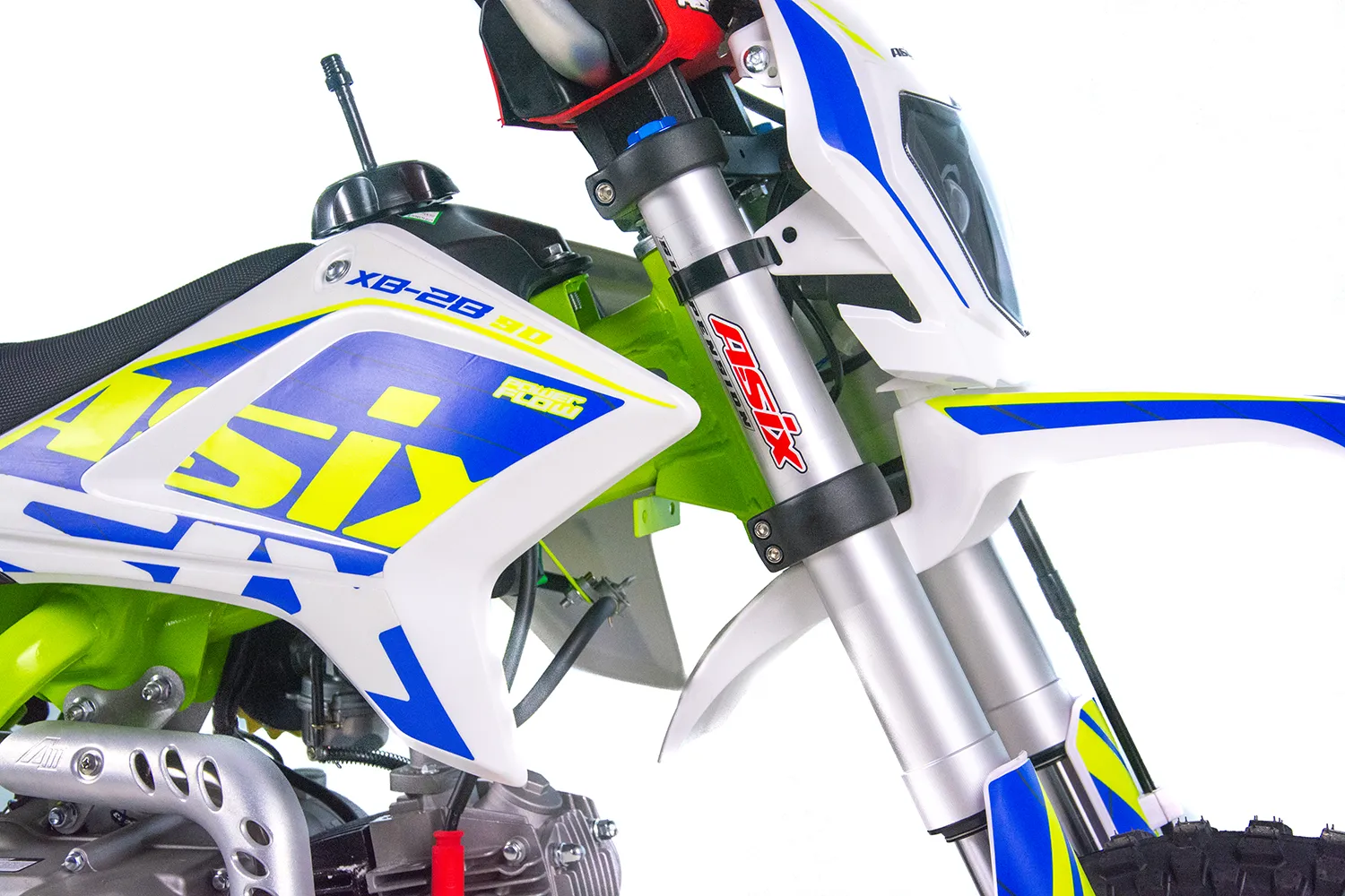 Motocicleta Enduro/Cross Asix XB28 125cc, 4T, roti 14"/12", cu far, pornire electromotor, culoare rosu/albastru [13]