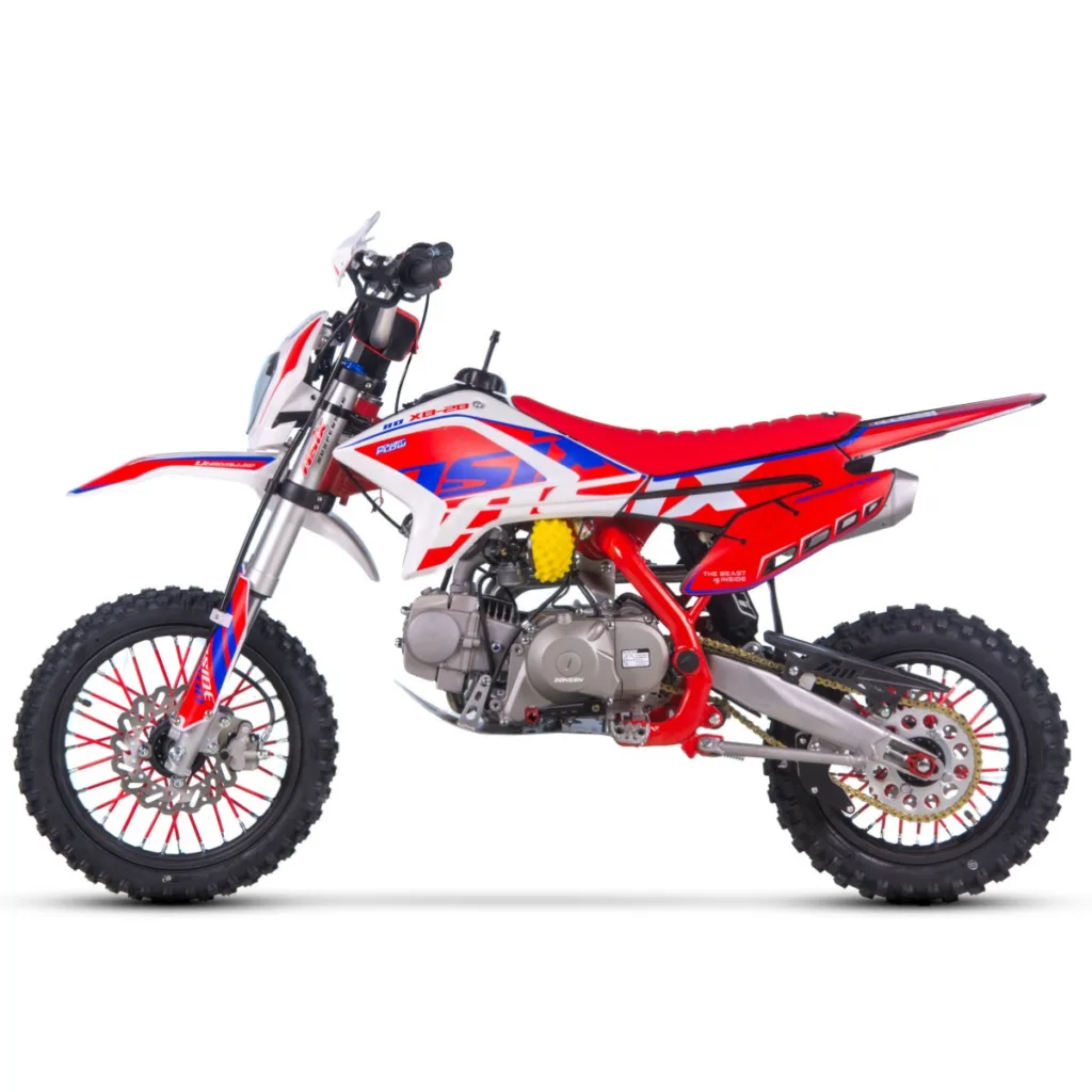 Motocicleta Enduro/Cross Asix XB28 110cc,roti 14/12, automat, pornire electrica, far, culoare rosu/albastru [5]
