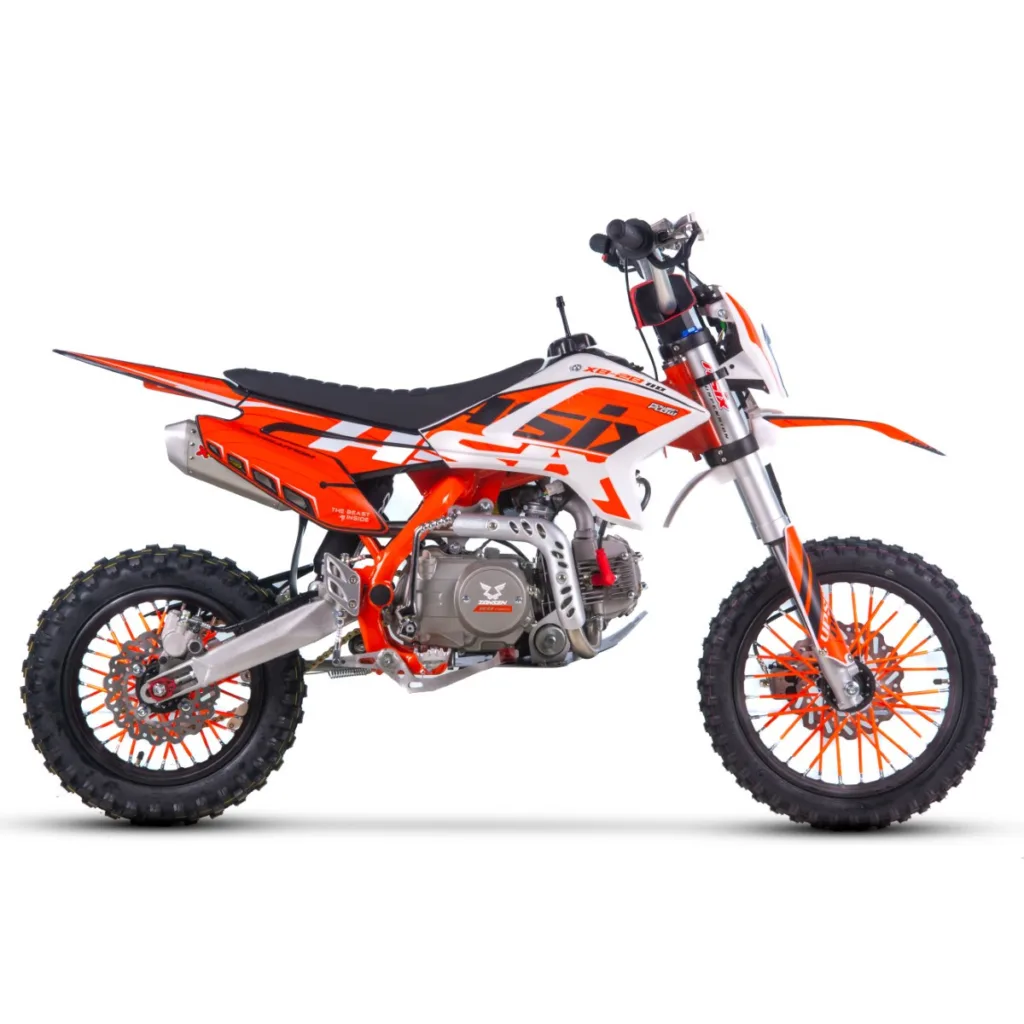 Motocicleta Enduro/Cross Asix XB28 110cc,roti 14/12, automat, pornire electrica, far, culoare portocaliu/gri [2]