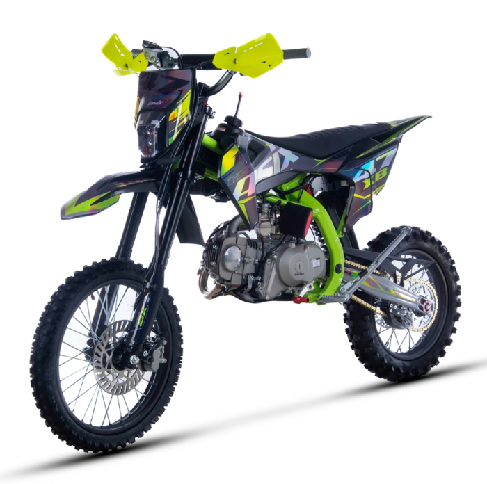 Motocicleta Enduro/Cross Asix XB47 125cc, 4T, roti 17"/14", 4 viteze, pornire electromotor, culoare negru/lime [3]