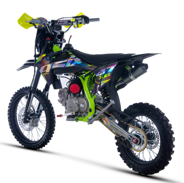 Motocicleta Enduro/Cross Asix XB47 125cc, 4T, roti 17"/14", 4 viteze, pornire electromotor, culoare negru/lime [5]