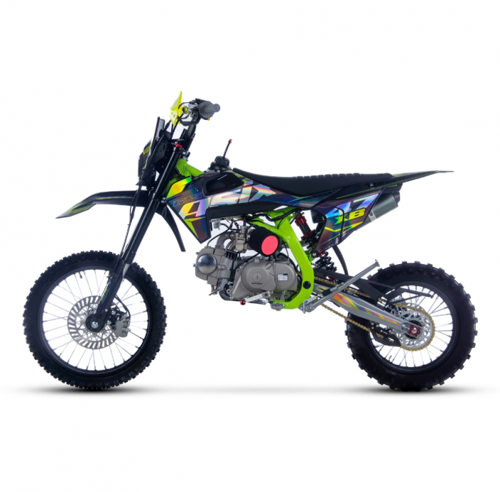 Motocicleta Enduro/Cross Asix XB47 125cc, 4T, roti 17"/14", 4 viteze, pornire electromotor, culoare negru/lime [4]
