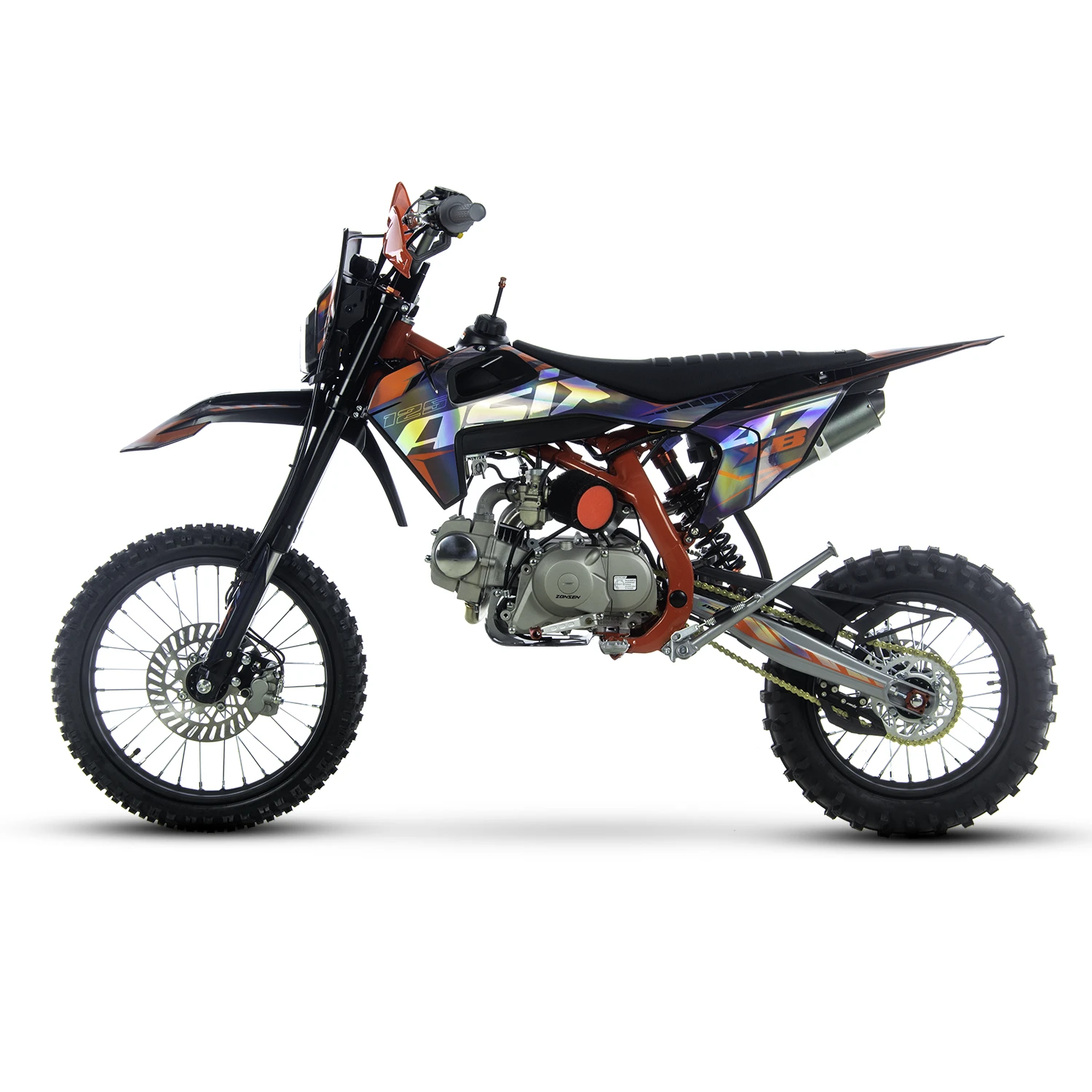 Motocicleta Enduro/Cross Asix XB47 125cc, 4T, roti 17"/14", 4 viteze, pornire electromotor, culoare negru/rosu [5]