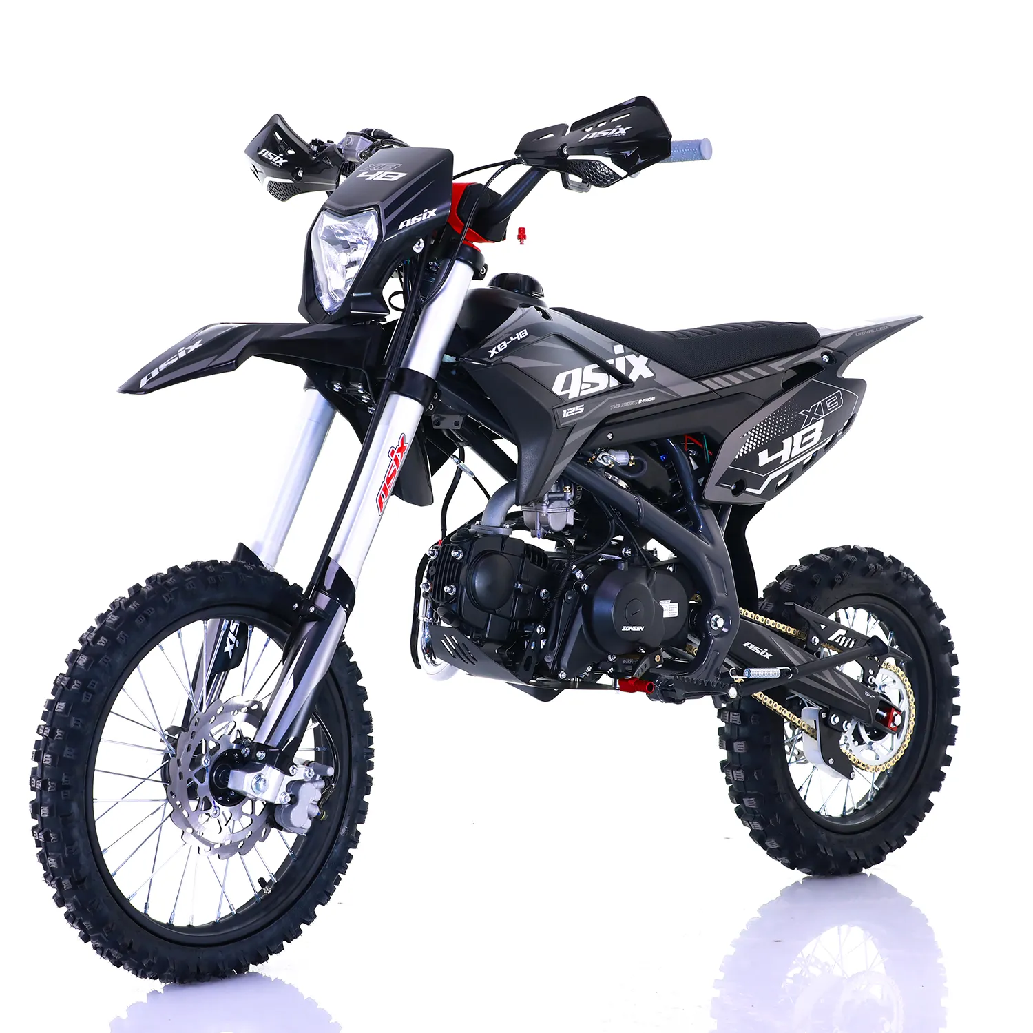 Motocicleta Enduro Cross Asix XB48 125cc, 4T, roti 17   14  , 4 viteze, pornire electromotor, negru gri
