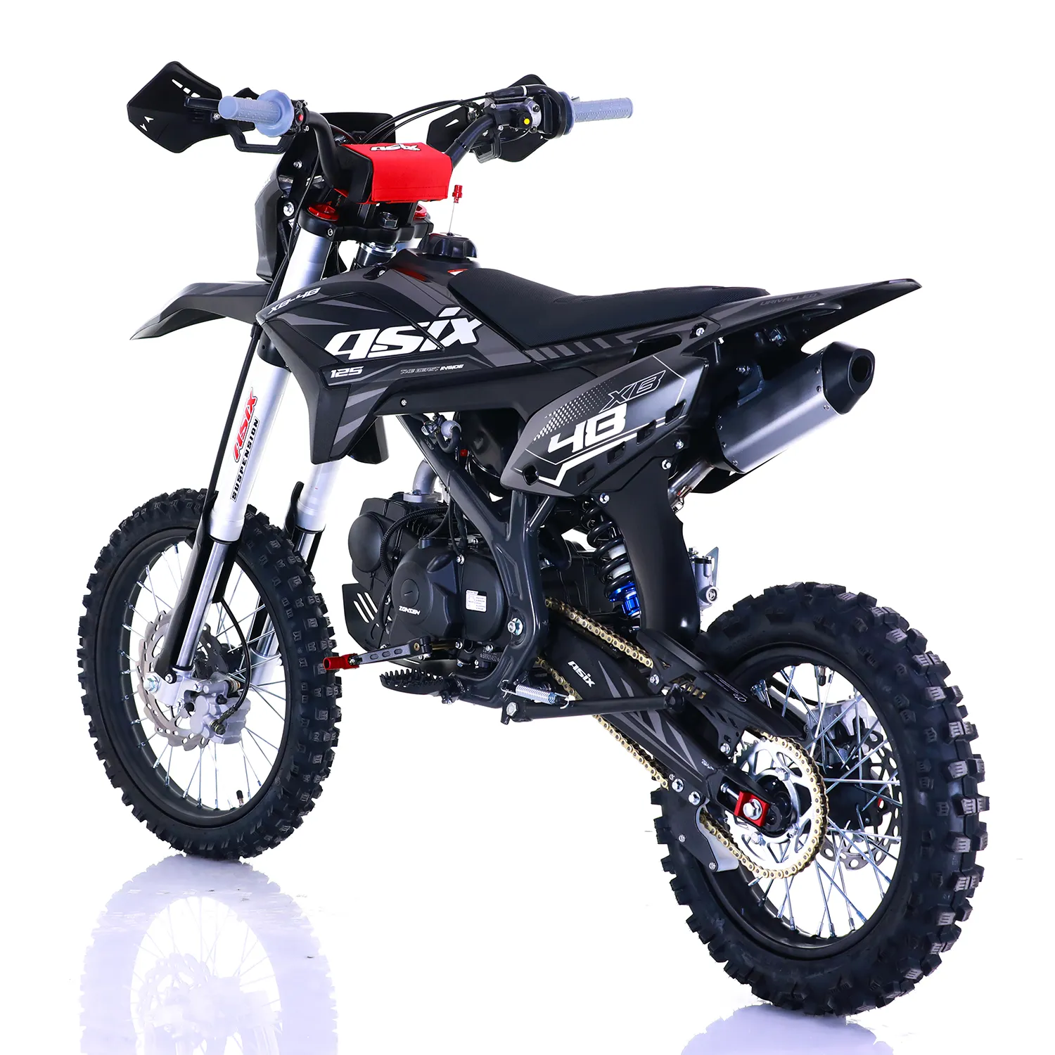 Motocicleta Enduro/Cross Asix XB48 125cc, 4T, roti 17"/14", 4 viteze, pornire electromotor, negru/gri [3]