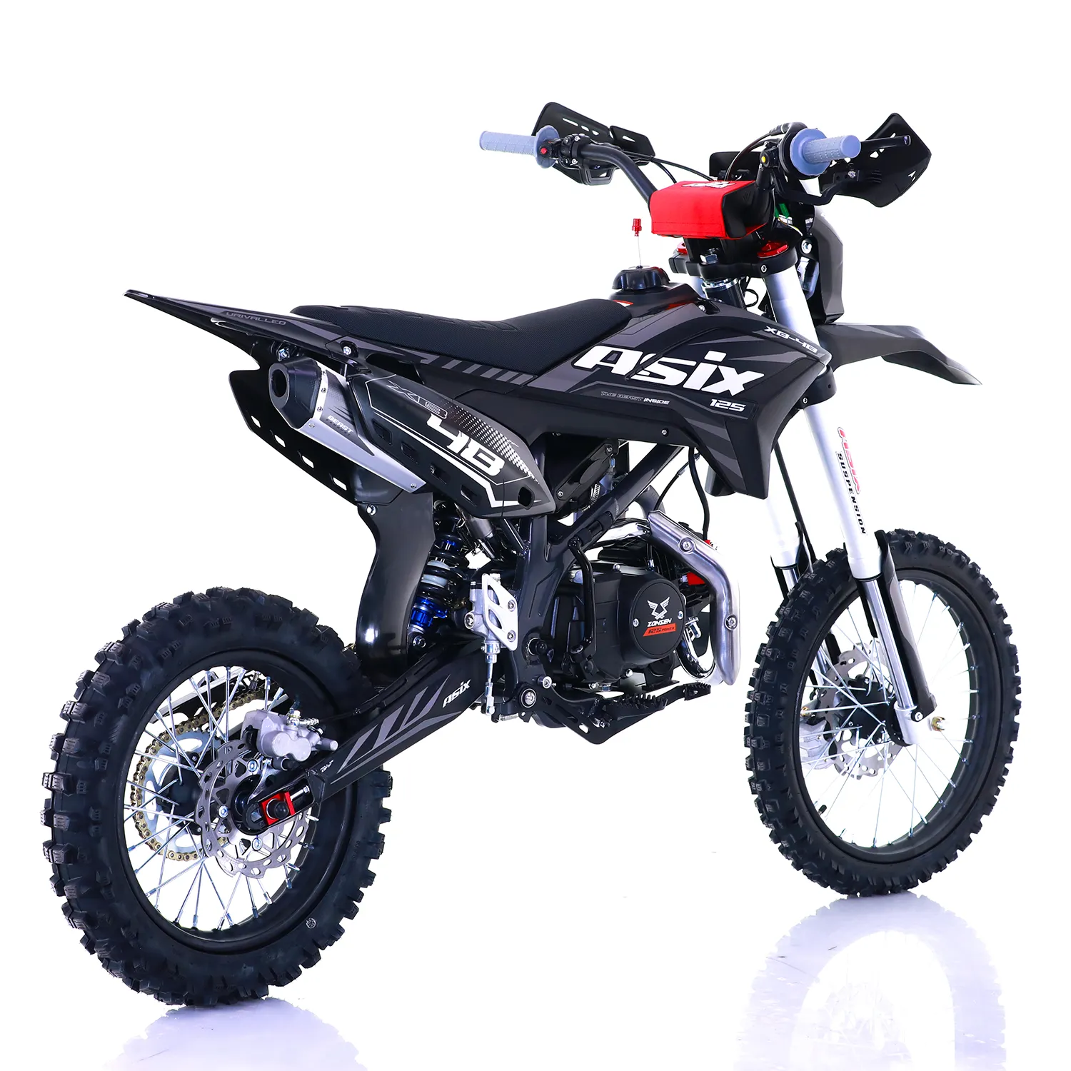 Motocicleta Enduro/Cross Asix XB48 125cc, 4T, roti 17"/14", 4 viteze, pornire electromotor, negru/gri [4]