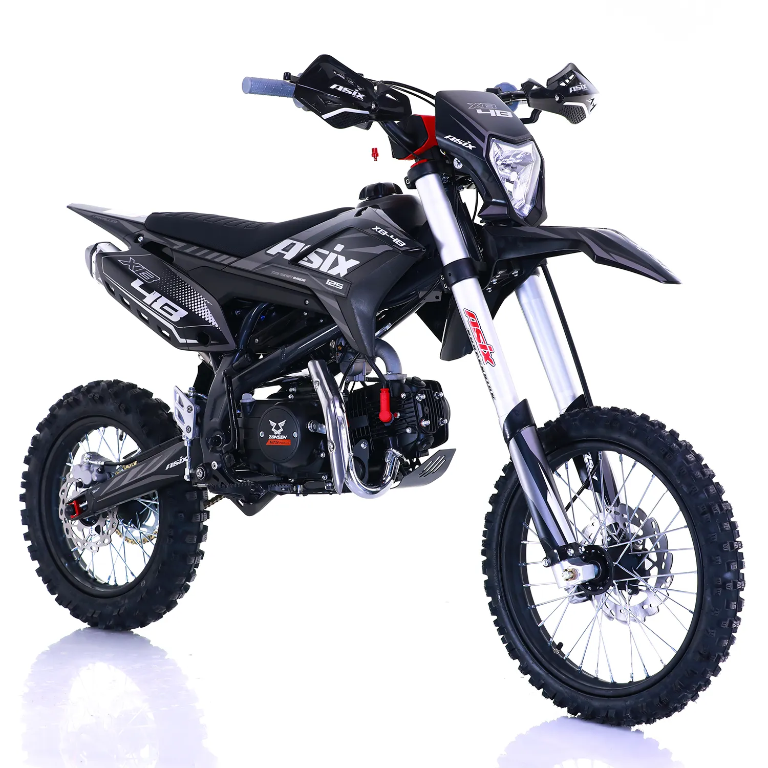 Motocicleta Enduro/Cross Asix XB48 125cc, 4T, roti 17"/14", 4 viteze, pornire electromotor, negru/gri [6]