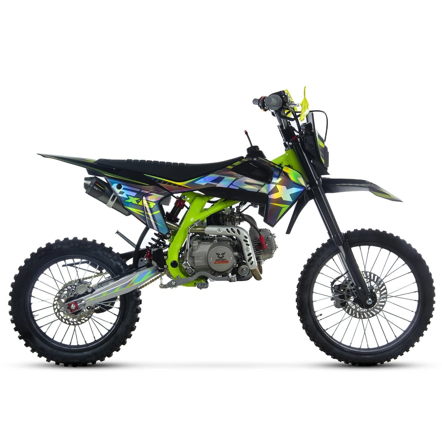 Motocicleta Enduro/Cross Asix XB67 125cc, 4T, roti 19"/16", 4 viteze, pornire electromotor, negru/verde [2]