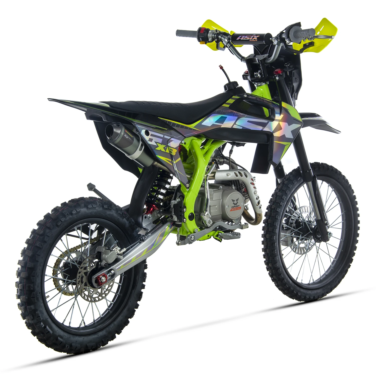 Motocicleta Enduro/Cross Asix XB67 125cc, 4T, roti 19"/16", 4 viteze, pornire electromotor, negru/verde [3]