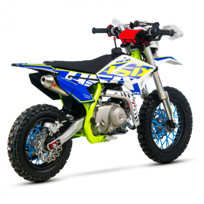 Motocicleta Enduro/Cross Asix XB18, 70cc, 4T, roti 12"/10", pornire electromotor, culoare verde/albastru [4]