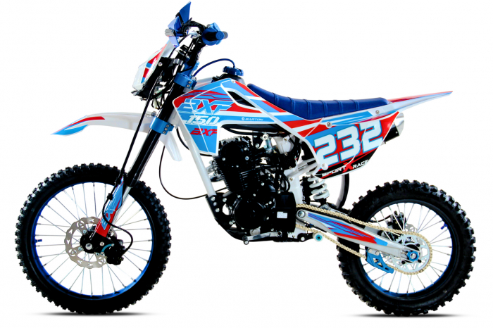 Motocicleta Enduro Cross Barton BXF 150cc Pro, 4T, roti 19   16  , culoare rosu albastru, model 2025