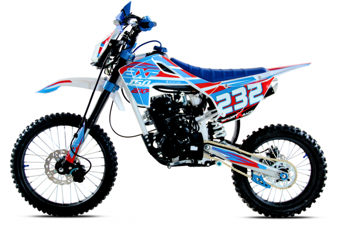 Motocicleta Enduro Cross Barton BXF 150cc, 4T, roti 19   16  , culoare rosu albastru, model 2025