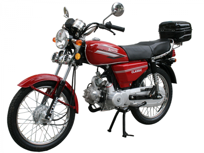 Motocicleta Ranger Classic 50cc, top case inclus, culoare rosu