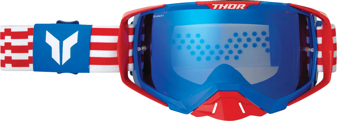 Ochelari Atv Cross Thor Activate Patriot, culoare albastru rosu, lentila oglinda