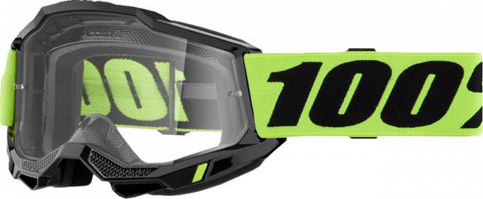 Ochelari cross atv 100% Accuri 2 Neon, lentila transparenta, culoare rama negru