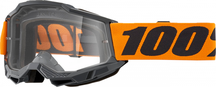 Ochelari cross atv 100% Accuri 2 Orange, lentila transparenta, culoare rama gri