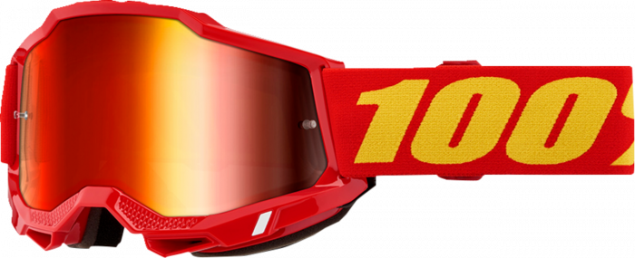Ochelari cross atv 100% Accuri 2 Red, lentila oglinda, culoare rama rosu