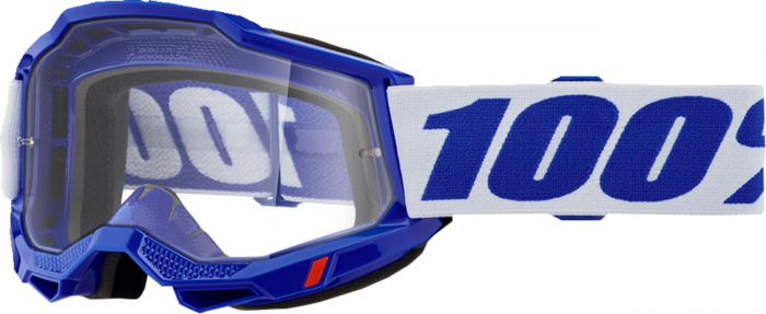 Ochelari cross atv 100% Accuri OTG Blue, lentila transparenta, culoare rama albastru