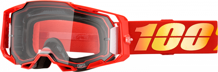 Ochelari cross/atv 100% Armega Nuketown, lentila transparenta, culoare rama rosu [2]