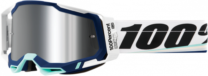 Ochelari cross/atv 100% Racecraft 2 Arsham, lentila oglinda, culoare rama alb/albastru [2]