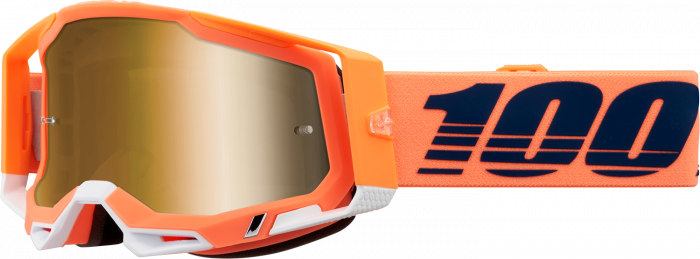 Ochelari cross/atv 100% Racecraft 2 Coral, lentila oglinda, culoare rama coral [2]