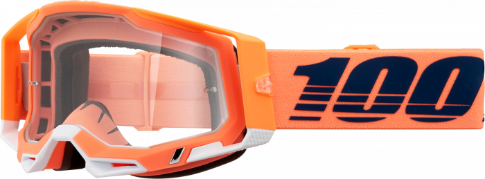 Ochelari cross/atv 100% Racecraft 2 Coral, lentila transparenta, culoare rama coral [2]