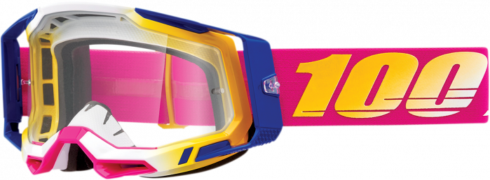 Ochelari cross/atv 100% Racecraft 2 Mission, lentila transparenta, culoare rama roz/galben [2]