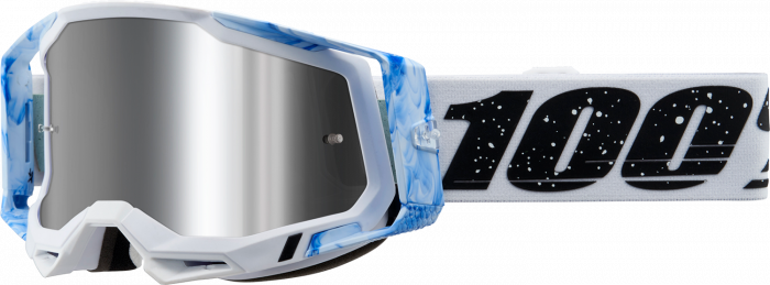 Ochelari cross/atv 100% Racecraft 2 Mixos, lentila oglinda, culoare rama alb/albastru [2]