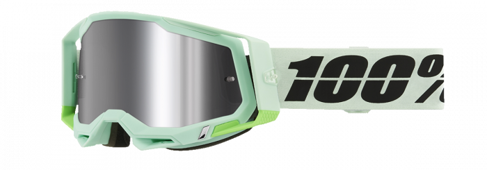 Ochelari cross/atv 100% Racecraft 2 Palomar, lentila oglinda, culoare rama verde menta [2]
