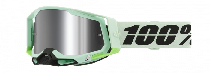 Ochelari cross atv 100% Racecraft 2 Palomar, lentila oglinda, culoare rama verde menta