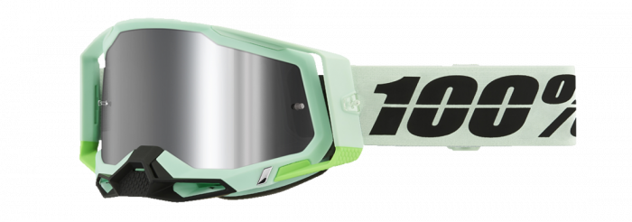 Ochelari cross atv 100% Racecraft 2 Palomar, lentila oglinda, culoare rama verde menta