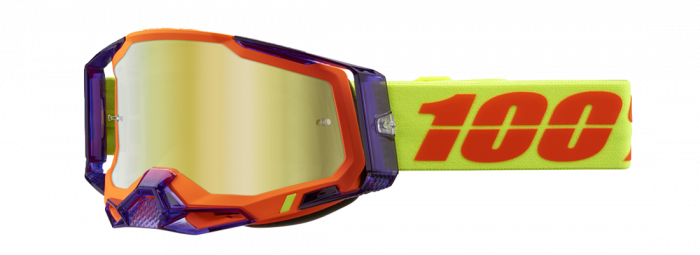 Ochelari cross atv 100% Racecraft 2 Panam, lentila oglinda, culoare rama portocaliu mov
