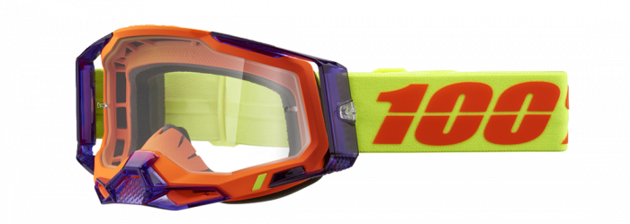 Ochelari cross atv 100% Racecraft 2 Panam, lentila transparenta, culoare rama portocaliu mov