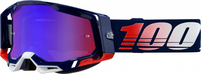 Ochelari cross/atv 100% Racecraft 2 Rpblc, lentila oglinda, culoare rama negru/rosu [2]