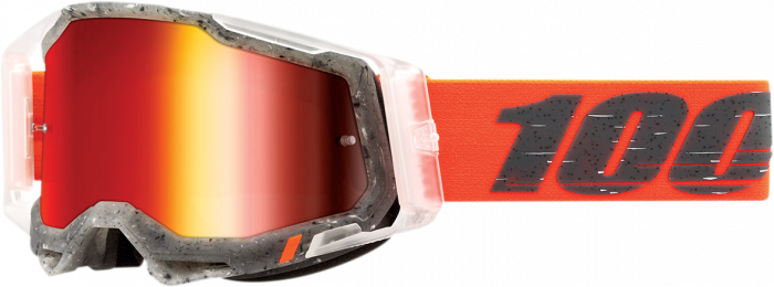 Ochelari cross/atv 100% Racecraft 2 Schrute, lentila oglinda, culoare rama portocaliu/transparent [2]