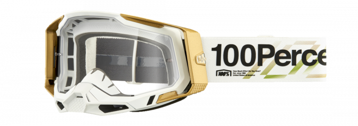 Ochelari cross/atv 100% Racecraft 2 Succesion, lentila transparenta, culoare rama alb/auriu [2]