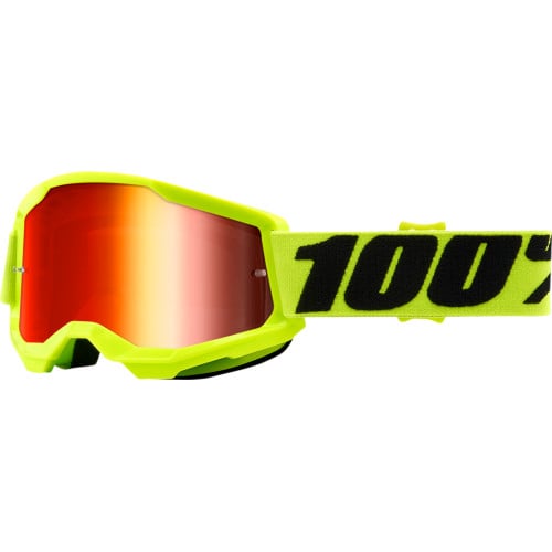 Ochelari cross atv 100% Strata 2 Copii, lentila oglinda, culoare rama galben