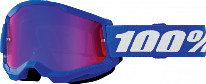 Ochelari cross atv 100% Strata 2 Junior Blue, lentila oglinda, culoare rama albastru