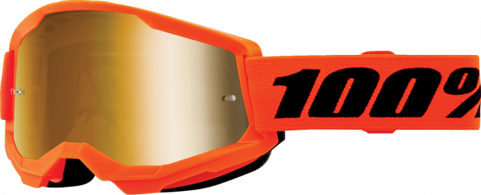 Ochelari cross atv 100% Strata 2 Junior Orange, lentila oglinda, culoare rama portocaliu