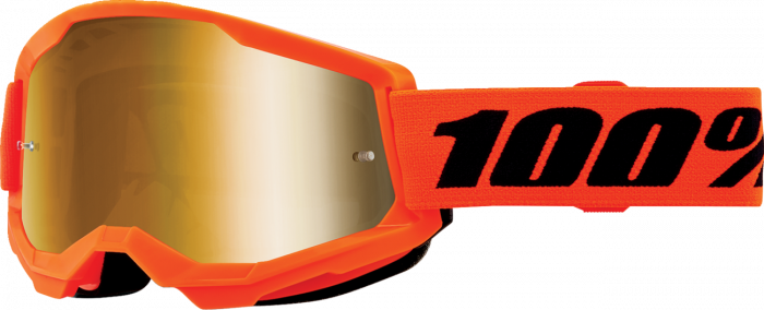 Ochelari cross atv 100% Strata 2 Junior Orange, lentila oglinda, culoare rama portocaliu