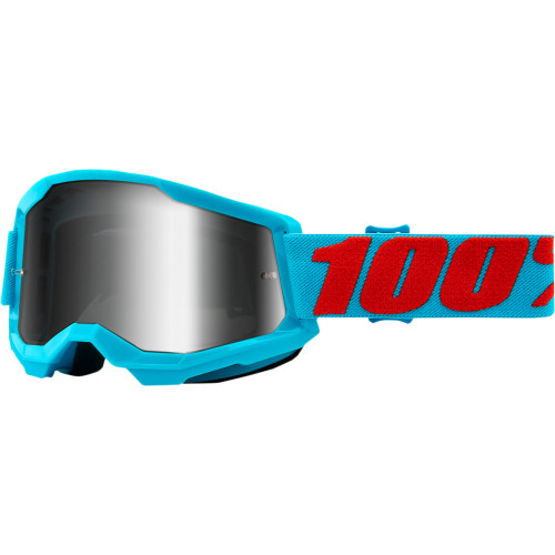Ochelari cross atv 100% Strata 2, lentila oglinda, culoare rama albastru
