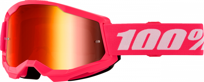 Ochelari cross atv 100% Strata 2 Pink, lentila oglinda, culoare rama roz