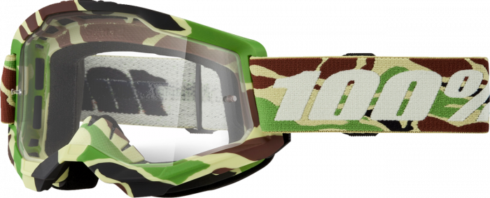 Ochelari cross atv 100% Strata 2 Warr Camo, lentila transparent, culoare rama army