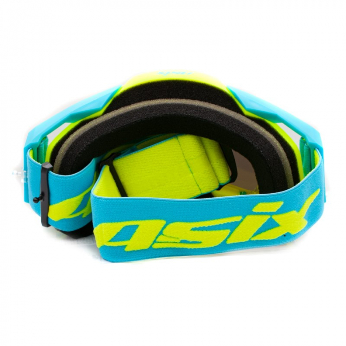 Ochelari cross/atv/enduro, Asix AS1, lentila argintie, culoare rama lime/albastru mat [9]