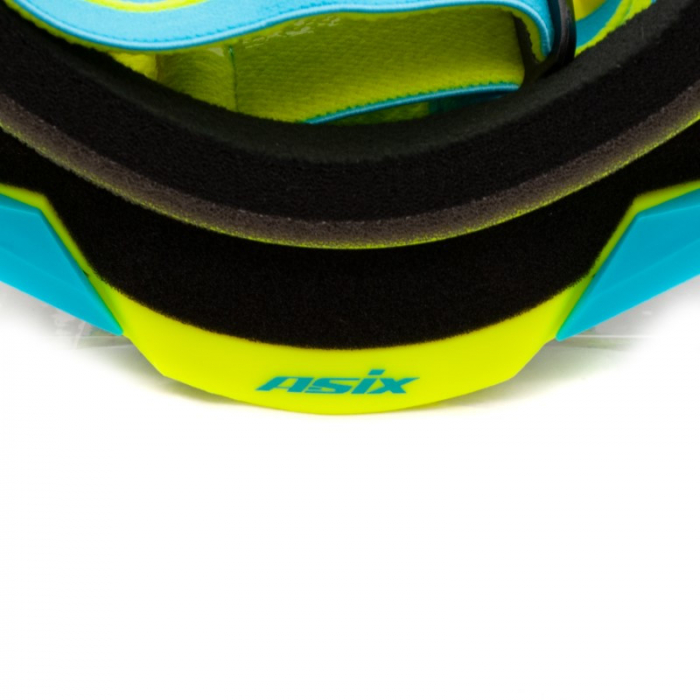 Ochelari cross/atv/enduro, Asix AS1, lentila argintie, culoare rama lime/albastru mat [6]