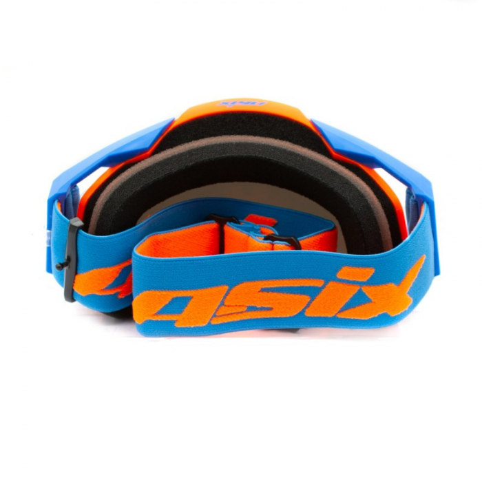 Ochelari cross/atv/enduro, Asix AS1, lentila argintiu, culoare rama portocaliu/albastru mat [8]