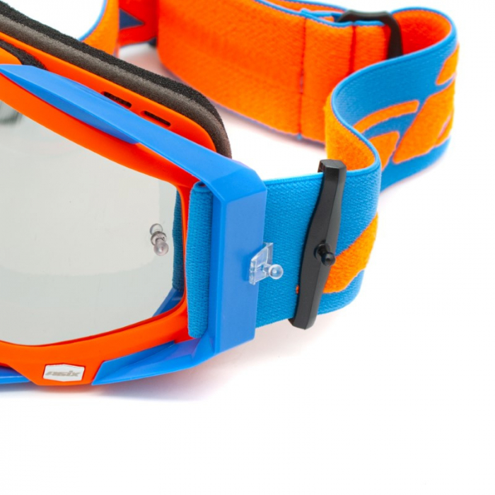 Ochelari cross/atv/enduro, Asix AS1, lentila argintiu, culoare rama portocaliu/albastru mat [7]